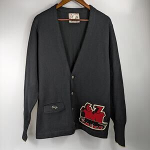 Vintage 1967 "M" Panther "Coy" Letterman Sweater Whiting Los Angeles Varsity